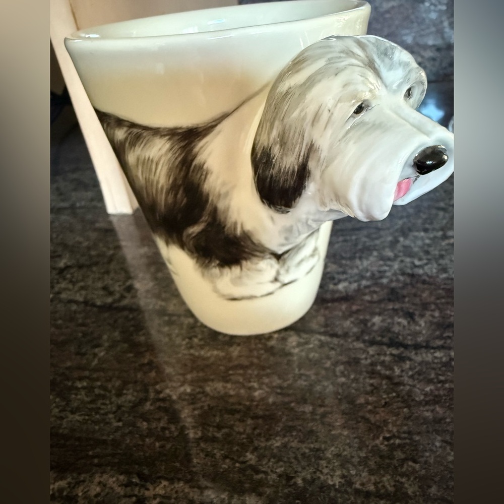 BlueWitch  Bearded Collie Handle Ceramic Mug, amazing craftsmanship